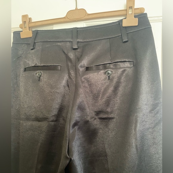 Vince Black Satin Wide Leg Cropped Pants - Picture 8 of 9